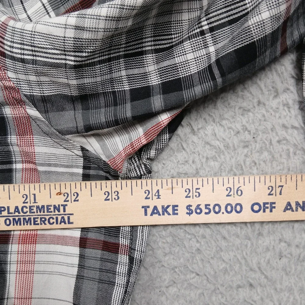 Oakley Plaid Button‎ Up Shirt Men's XL Black Gray Red Long Sleeve Casual Western - Picture 7 of 9